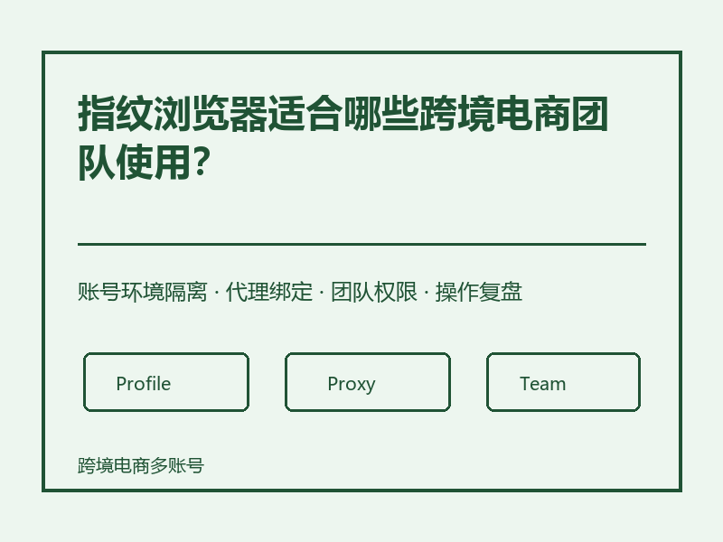 指纹浏览器适合哪些跨境电商团队使用?