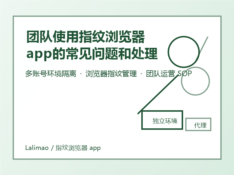 团队使用指纹浏览器 app的常见问题和处理思路